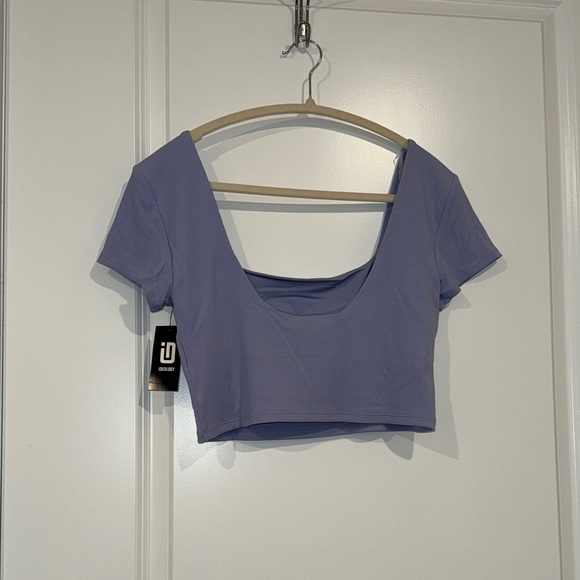 Ideology Light Purple Crop Top Square Neck Short Sleeve | Size M | NWT - Picture 7 of 7